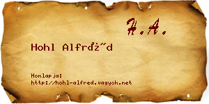 Hohl Alfréd névjegykártya